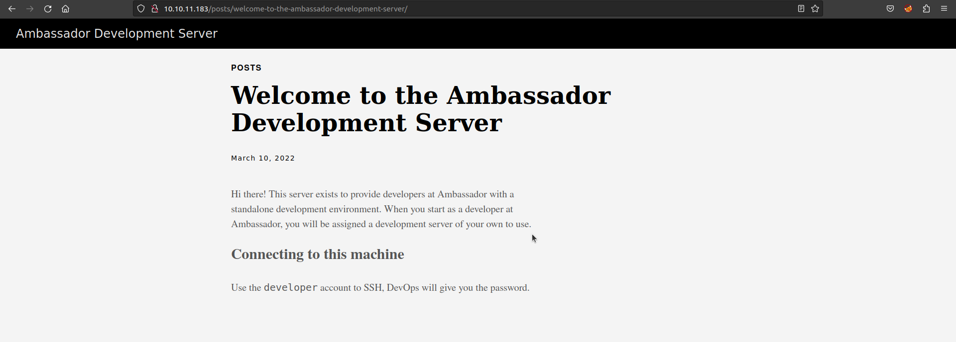 Ambassador hack the box hacks ctf walkthroughs